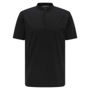 Heren T-shirt met opstaande kraag Drykorn , Black , Heren