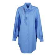 Blauwe Elegante Damesoverhemd Ermanno Scervino , Blue , Dames