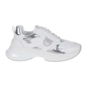 Witte Sneakers met Spiegeleffect Pinko , White , Dames