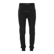 Zwarte katoenen sweatpants met reliëf Paris-logo. Balmain , Black , He...