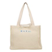 Geweven Stro Tas Marni , Beige , Dames