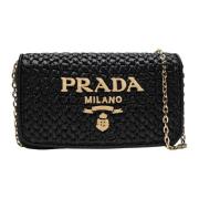 Middel Crossbody Tas Prada , Black , Dames