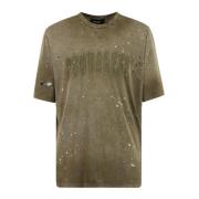 Casual Katoenen T-shirt voor Mannen Dsquared2 , Green , Heren