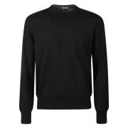 Katoenen Crew Neck Gebreide kleding Tom Ford , Black , Heren