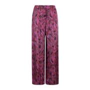 Gedrukte Nepbont Wijde Pijp Broek Lanvin , Multicolor , Dames