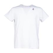 Witte Edouard T-shirt met Kleurig Logo K-Way , White , Heren