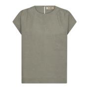 Elegante Blouse met Plooien en Sleutelgatdetail MOS Mosh , Gray , Dame...