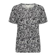 Rose Print T-Shirt Part Two , Black , Dames