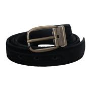 Luxe Leren Riem - Zwart Velvet Design Dolce & Gabbana , Black , Heren