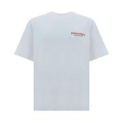 Monogram Crew Neck Katoenen T-shirt Dsquared2 , White , Heren