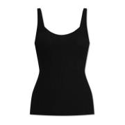 Geribbelde mouwloze top Theory , Black , Dames