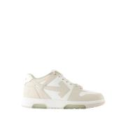 Witte Leren Sneakers - Top Lace Sluiting Off White , White , Dames