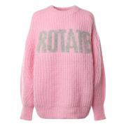 Roze Gebreide Logo Oversized Trui Rotate Birger Christensen , Pink , D...