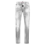 Stijlvolle Denim Jeans voor Mannen Philipp Plein , Gray , Heren