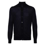 Navy Cardigan Sweater Ballantyne , Blue , Heren