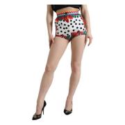 Hoge Taille Multicolor Zijden Hotpants Dolce & Gabbana , Multicolor , ...