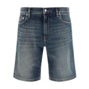 Stijlvolle Denim Shorts met Monogram Plaque Dolce & Gabbana , Blue , H...