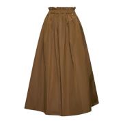 Flared A-lijn Maxi Rok Herno , Brown , Dames