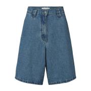 Blauwe Gewassen Raha Shorts & Knickers Rabens Saloner , Blue , Dames