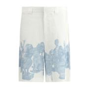 Hawaiian Linen Bermuda Shorts met Prints Givenchy , Multicolor , Heren