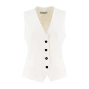 Elegante Vest met Contrasterende Knopen Antonelli Firenze , White , Da...