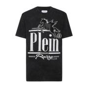 Casual Katoenen T-Shirt Philipp Plein , Black , Heren