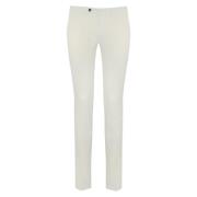 Katoenen Gabardine Slim Fit Broek PT Torino , White , Heren