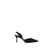 Zijden Satijnen Slingback Pumps met Geplooid Ontwerp Manolo Blahnik , ...