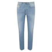 Slim Fit Licht Denim Broek Dondup , Blue , Heren