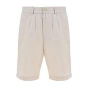 Elastische taille linnen Bermuda shorts Brunello Cucinelli , White , H...