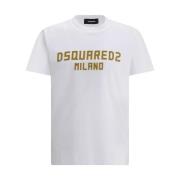 Monogram Crew Neck Katoenen T-Shirt Dsquared2 , Multicolor , Heren