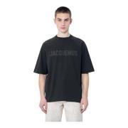 Logo Motief Katoenen T-shirt Jacquemus , Brown , Heren