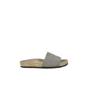 Leren sandaal met rubberen zool Brunello Cucinelli , Gray , Dames