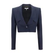 Monochrome Patroon Wollen Blazer Jas Chloé , Blue , Dames