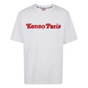 Casual Katoenen T-shirt Kenzo , White , Heren