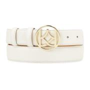 Witte gladde riem met ronde gesp Kazar , White , Dames