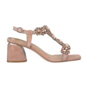 Rhinestone Band Hakken Sandal Alma EN Pena , Pink , Dames