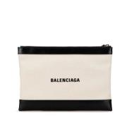 Pre-owned Canvas clutches Balenciaga Vintage , White , Dames