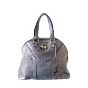 Pre-owned Satin handbags Yves Saint Laurent Vintage , Gray , Dames