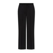 Wollen broek met vouw Officine Générale , Black , Dames