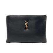 Pre-owned Leather pouches Yves Saint Laurent Vintage , Black , Dames