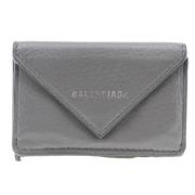 Pre-owned Leather wallets Balenciaga Vintage , Gray , Dames