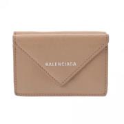 Pre-owned Leather wallets Balenciaga Vintage , Beige , Unisex