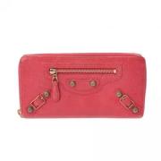 Pre-owned Leather wallets Balenciaga Vintage , Pink , Dames