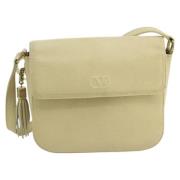 Pre-owned Leather shoulder-bags Valentino Vintage , Beige , Dames