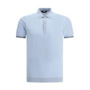 Elegant Poloshirt met Contrasterende Piping Moorer , Blue , Heren