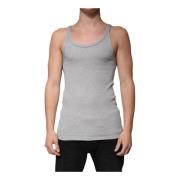 Grijze Katoenen Tanktop Dolce & Gabbana , Gray , Heren