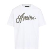 Wit T-shirt Trendy Design Amiri , White , Heren