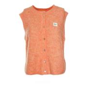 Mouwloze Cardigan met knoopsluiting American Vintage , Orange , Dames