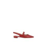 Leren ballerina's met knoopsluiting Manolo Blahnik , Red , Dames